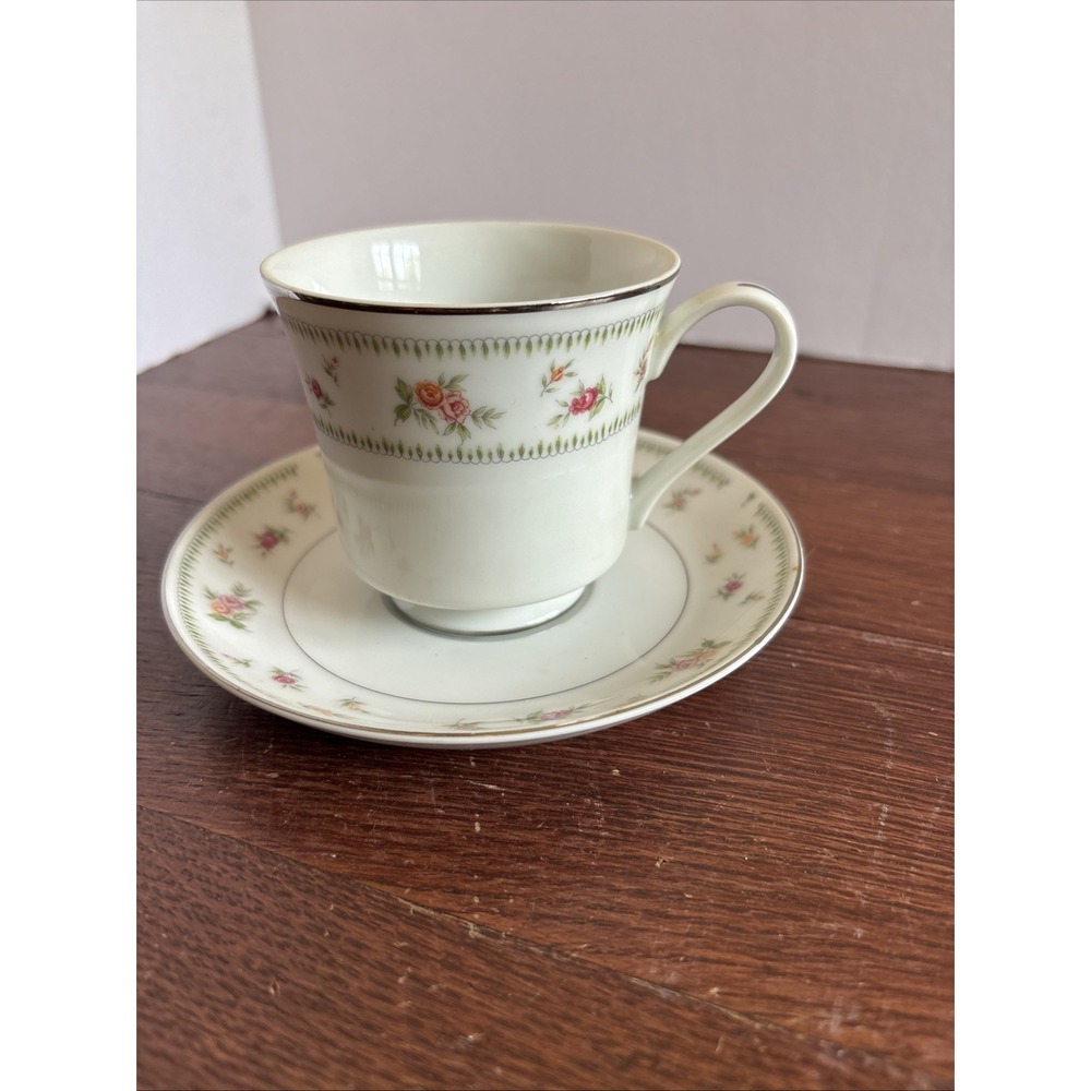 Abingdon China Tea Cup Saucer Set Fine Porcelain Japan Excellent